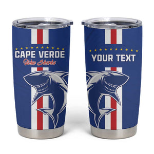 Custom Cape Verde Football Tumbler Cup Go Champions Tubaroes Azuis - African Pride