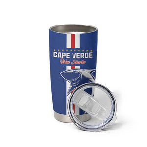 Custom Cape Verde Football Tumbler Cup Go Champions Tubaroes Azuis - African Pride
