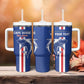 Custom Cape Verde Football Tumbler With Handle Go Champions Tubaroes Azuis - African Pride