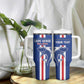 Custom Cape Verde Football Tumbler With Handle Go Champions Tubaroes Azuis - African Pride