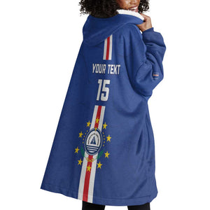 Custom Cape Verde Football Wearable Blanket Hoodie Go Champions Tubaroes Azuis - African Pride