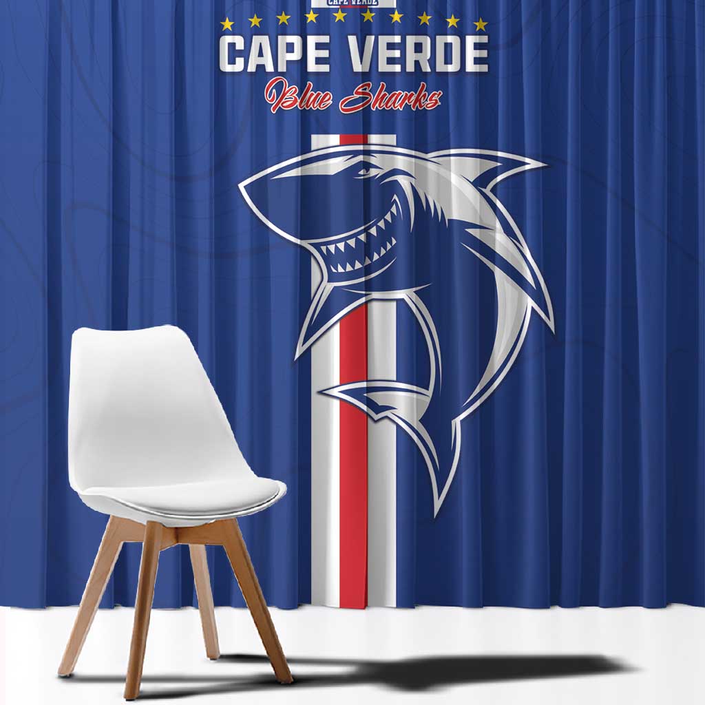 Cape Verde Football Window Curtain Go Champions Tubaroes Azuis - African Pride
