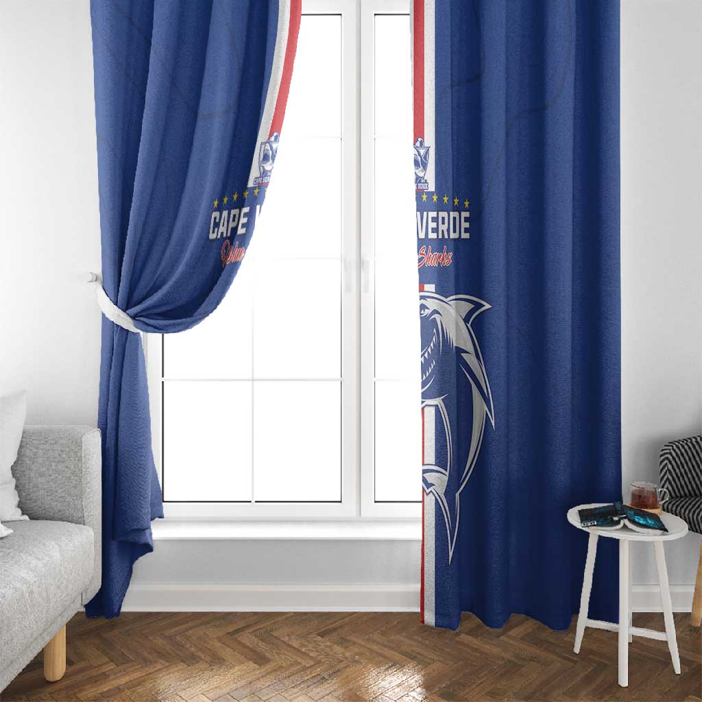 Cape Verde Football Window Curtain Go Champions Tubaroes Azuis - African Pride