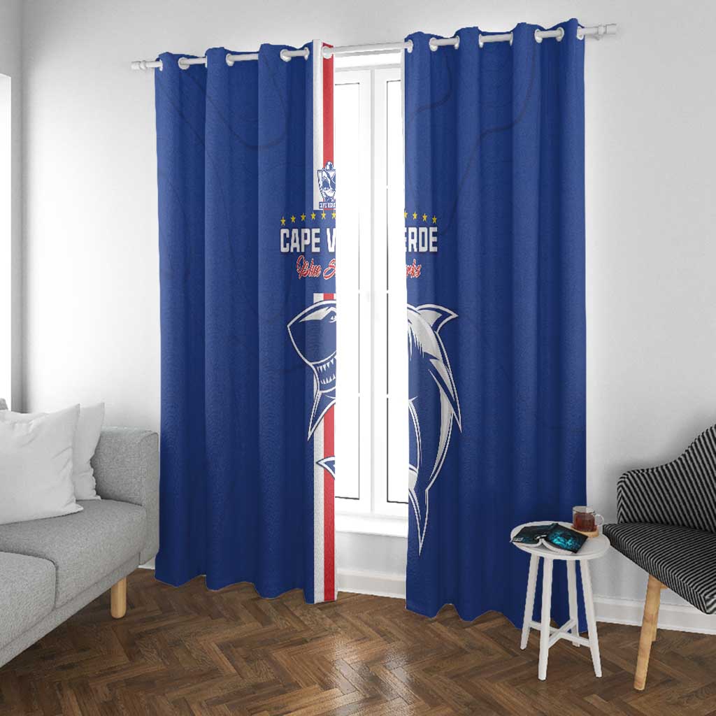 Cape Verde Football Window Curtain Go Champions Tubaroes Azuis - African Pride