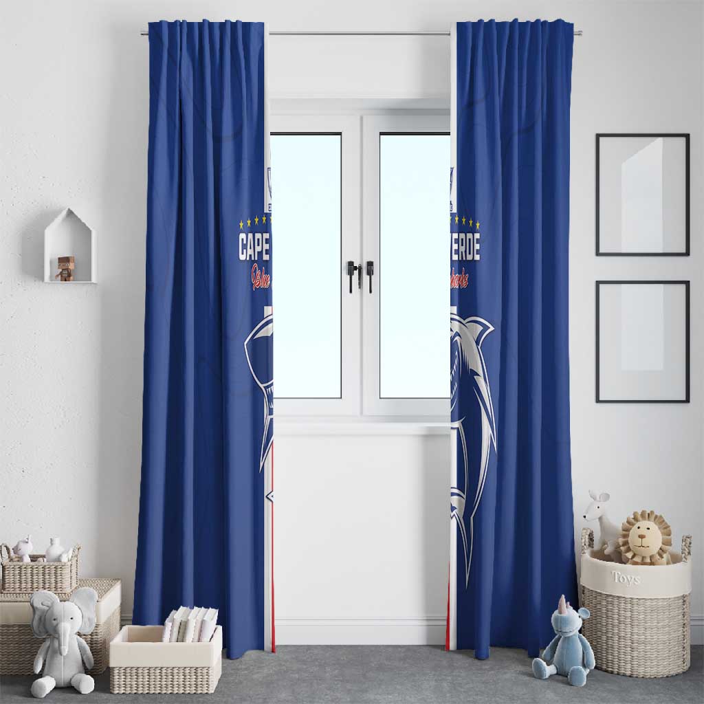 Cape Verde Football Window Curtain Go Champions Tubaroes Azuis - African Pride