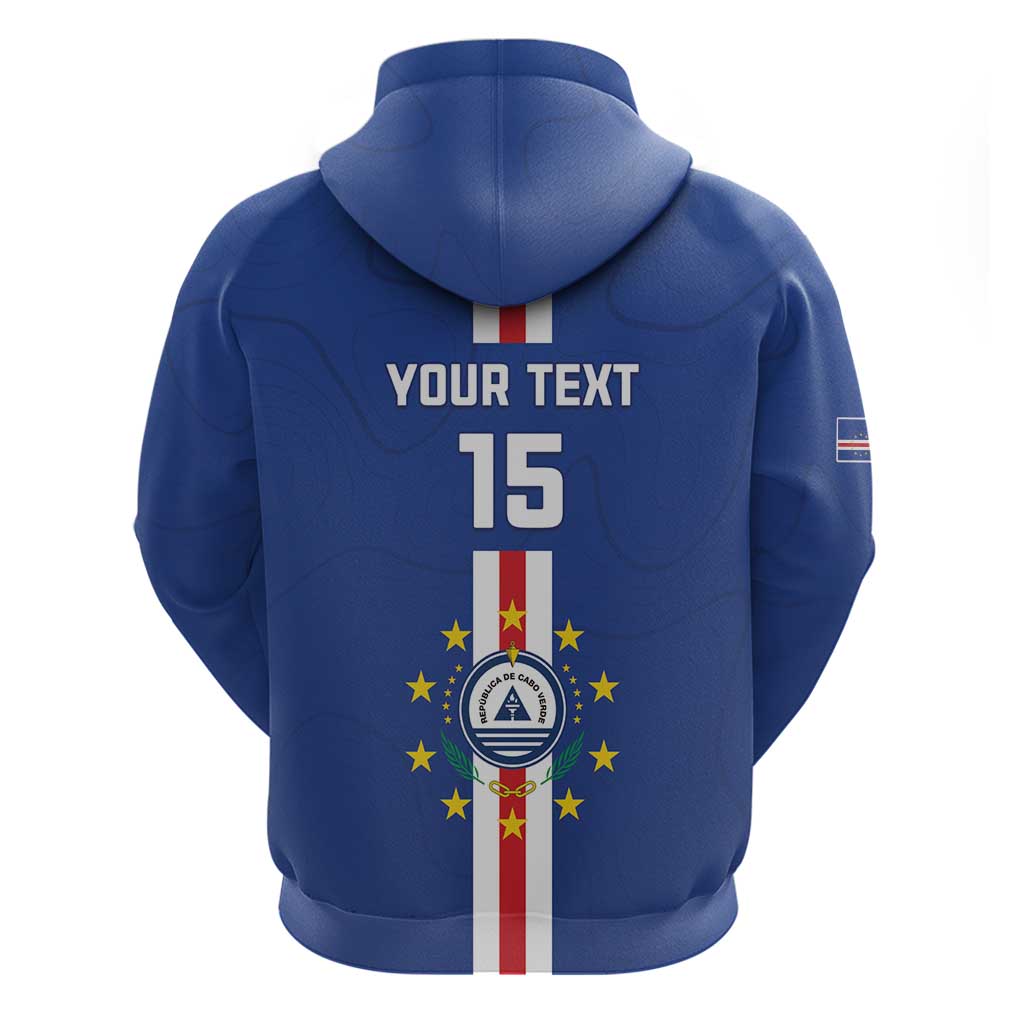 Custom Cape Verde Football Zip Hoodie Go Champions Tubaroes Azuis - African Pride