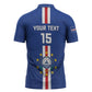 Custom Cape Verde Football Zipper Polo Shirt Go Champions Blue Sharks