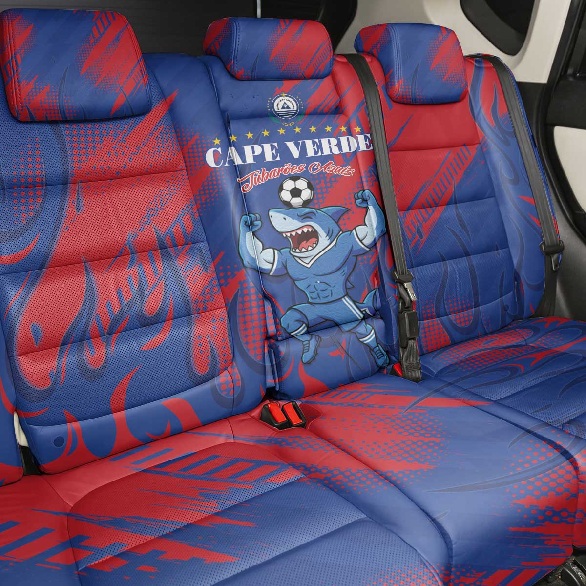 Cape Verde Football Back Car Seat Cover Blue Sharks - Pride of the Islands - African Pride