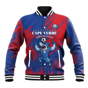 Custom Cape Verde Football Baseball Jacket Blue Sharks - Pride of the Islands - African Pride