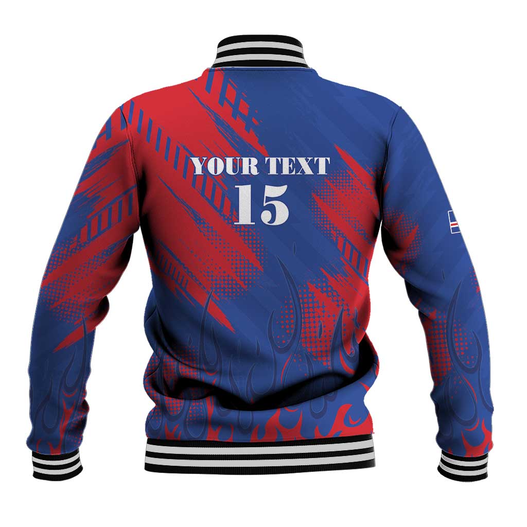 Custom Cape Verde Football Baseball Jacket Blue Sharks - Pride of the Islands - African Pride