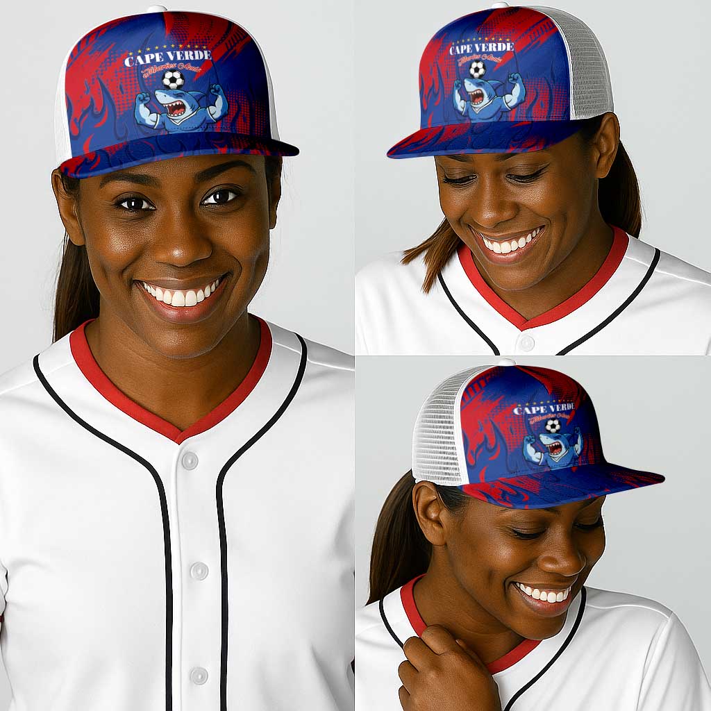 Cape Verde Football Baseball Net Cap Blue Sharks - Pride of the Islands - African Pride