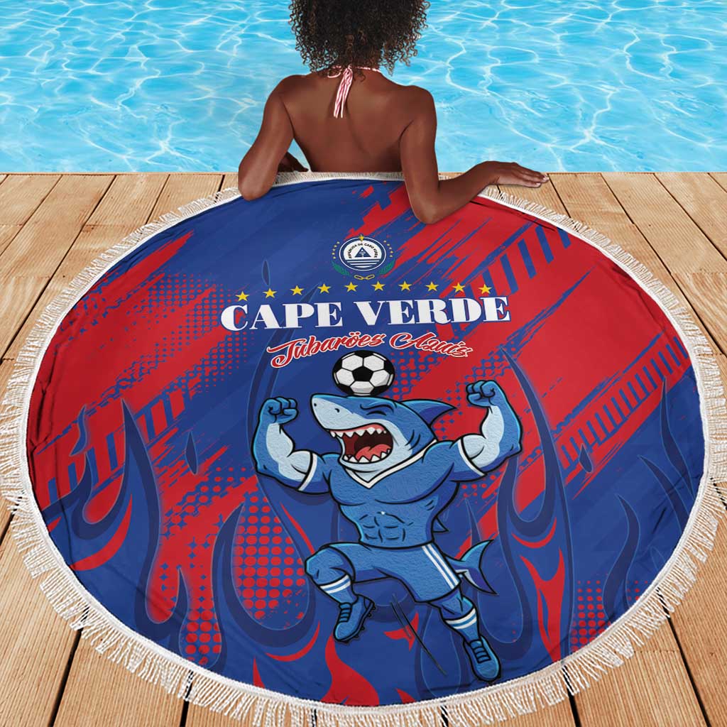 Cape Verde Football Beach Blanket Blue Sharks - Pride of the Islands - African Pride