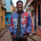 Custom Cape Verde Football Bomber Jacket Blue Sharks - Pride of the Islands - African Pride