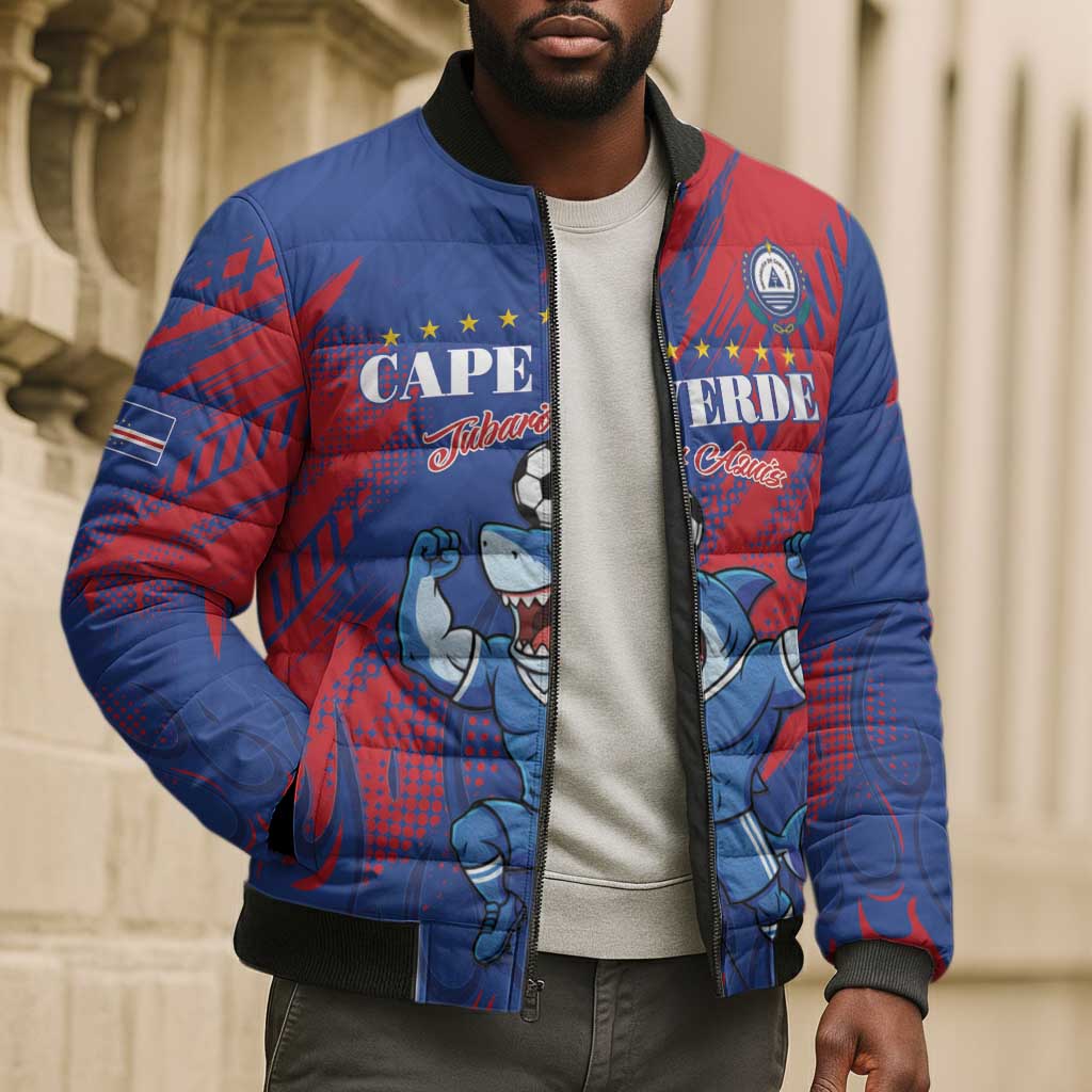 Custom Cape Verde Football Bomber Puffer Jacket One Team One Victory