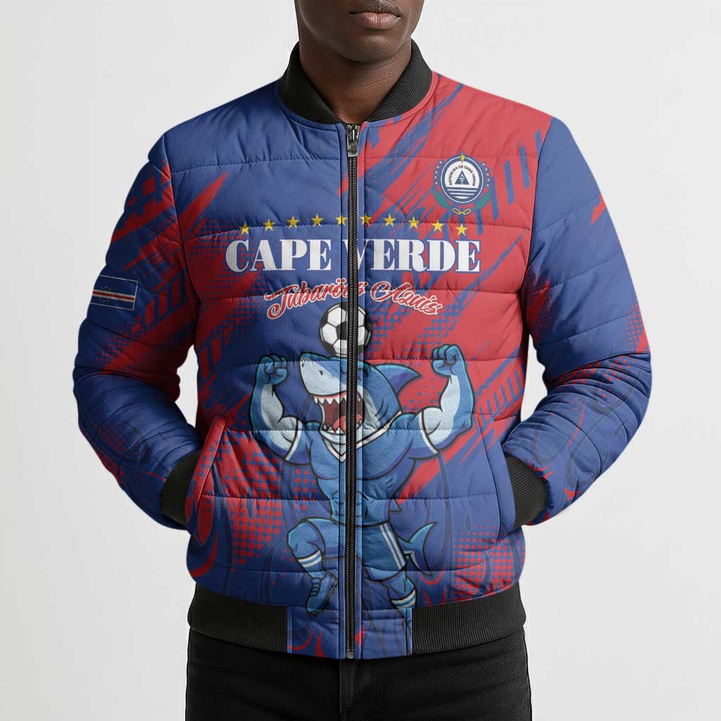 Custom Cape Verde Football Bomber Puffer Jacket One Team One Victory