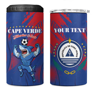 Custom Cape Verde Football 4 in 1 Can Cooler Tumbler Blue Sharks - Pride of the Islands - African Pride