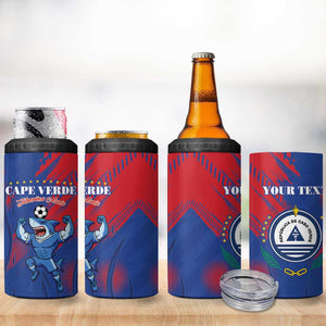Custom Cape Verde Football 4 in 1 Can Cooler Tumbler Blue Sharks - Pride of the Islands - African Pride