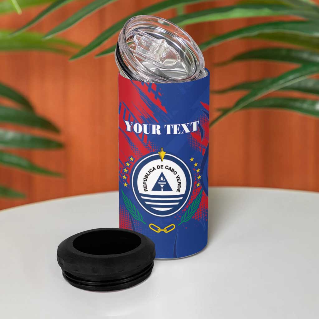 Custom Cape Verde Football 4 in 1 Can Cooler Tumbler Blue Sharks - Pride of the Islands - African Pride