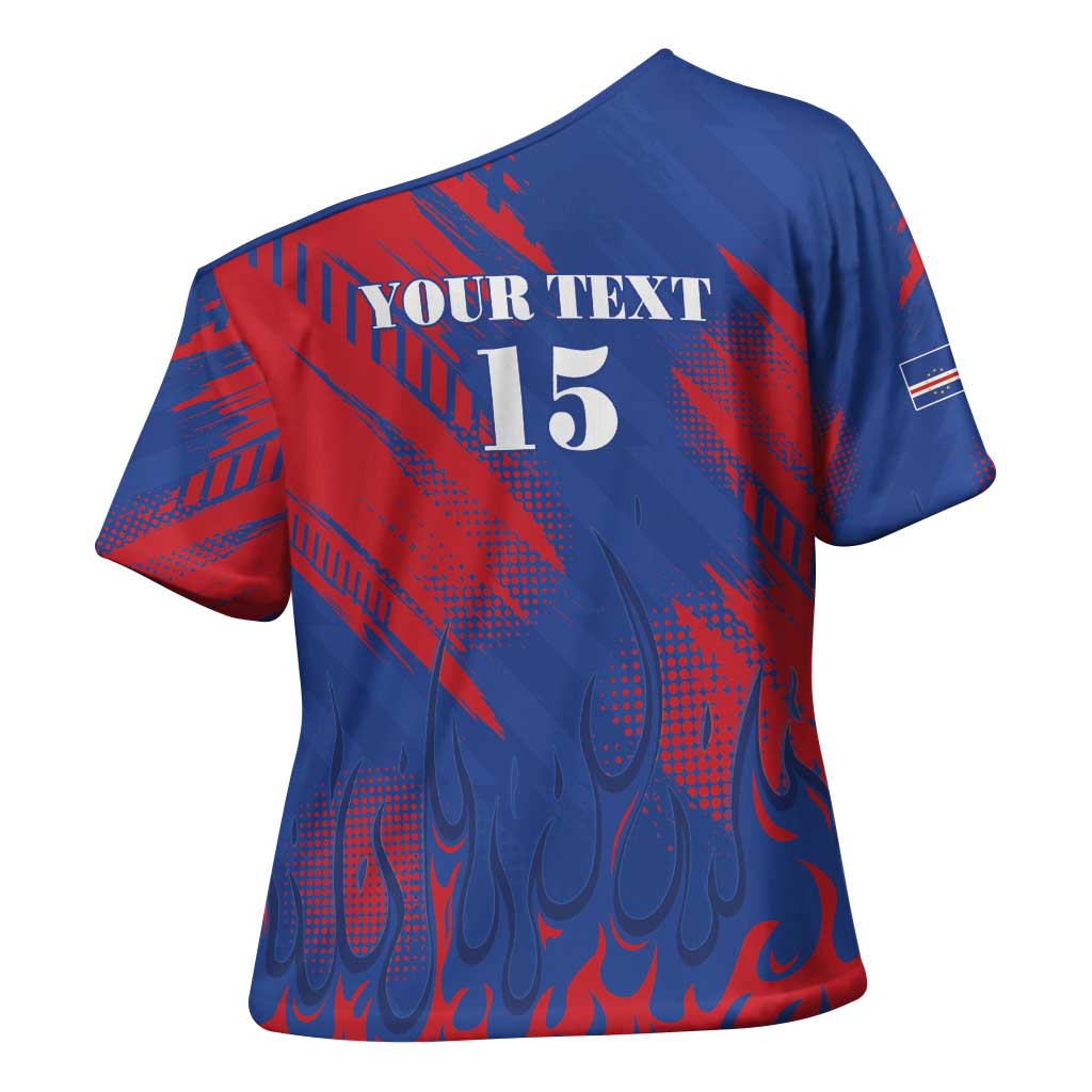 Custom Cape Verde Football Cross Shoulder Shirt One Team One Victory