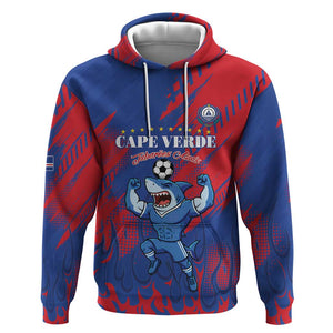Custom Cape Verde Football Hoodie Blue Sharks - Pride of the Islands - African Pride