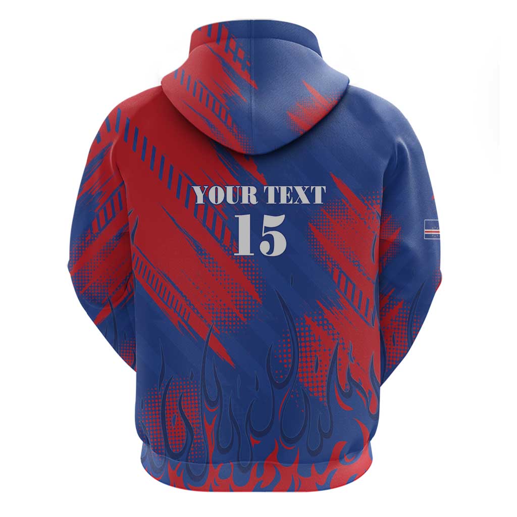 Custom Cape Verde Football Hoodie Blue Sharks - Pride of the Islands - African Pride