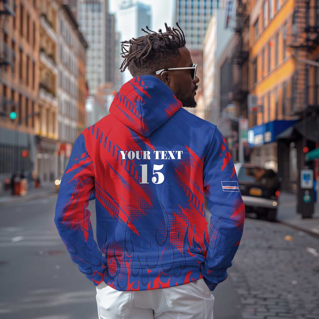 Custom Cape Verde Football Hoodie Blue Sharks - Pride of the Islands - African Pride