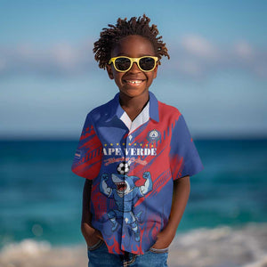 Custom Cape Verde Football Kid Hawaiian Shirt Blue Sharks - Pride of the Islands - African Pride