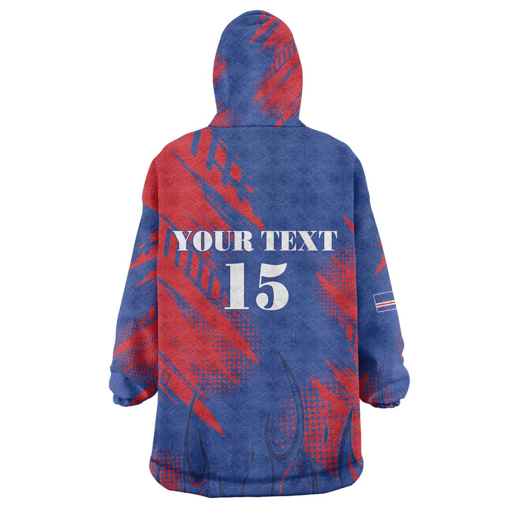 Custom Cape Verde Football Kid Wearable Blanket Hoodie Blue Sharks - Pride of the Islands - African Pride