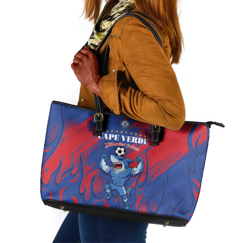 Cape Verde Football Leather Tote Bag Blue Sharks - Pride of the Islands - African Pride