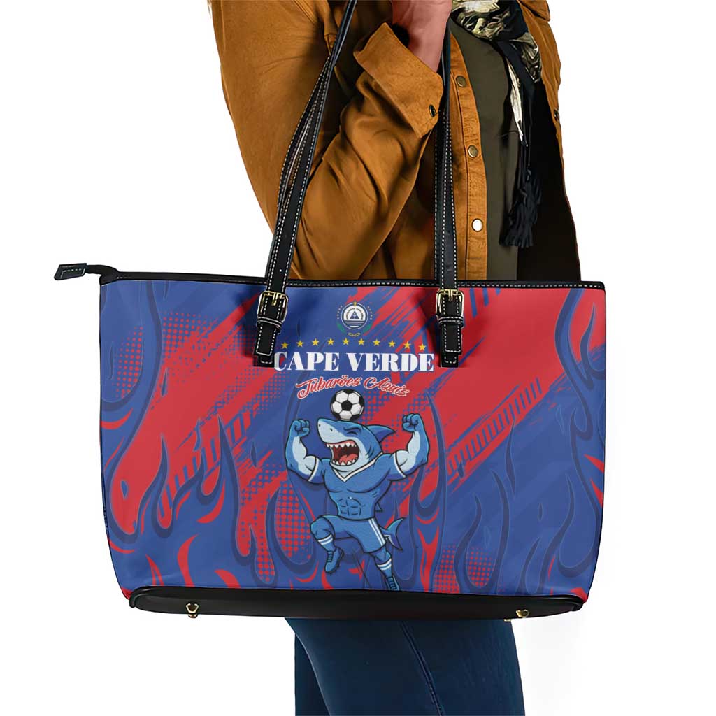 Cape Verde Football Leather Tote Bag Blue Sharks - Pride of the Islands - African Pride