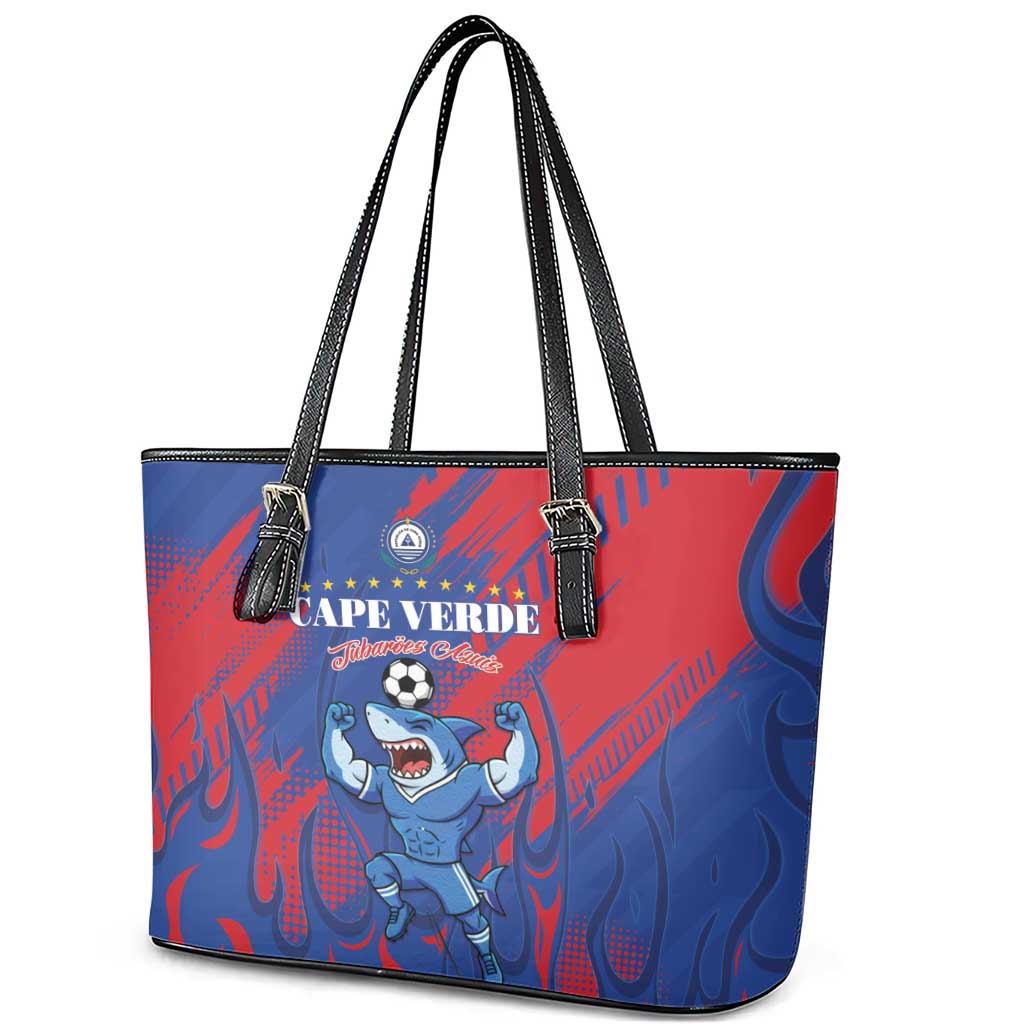 Cape Verde Football Leather Tote Bag Blue Sharks - Pride of the Islands - African Pride
