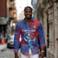 Custom Cape Verde Football Long Sleeve Button Shirt Blue Sharks - Pride of the Islands - African Pride