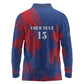 Custom Cape Verde Football Long Sleeve Polo Shirt Blue Sharks - Pride of the Islands - African Pride