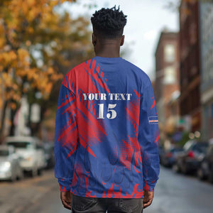 Custom Cape Verde Football Long Sleeve Shirt Blue Sharks - Pride of the Islands - African Pride