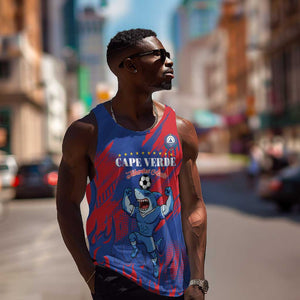 Custom Cape Verde Football Men Tank Top Blue Sharks - Pride of the Islands - African Pride