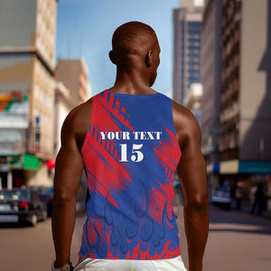 Custom Cape Verde Football Men Tank Top Blue Sharks - Pride of the Islands - African Pride