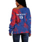 Custom Cape Verde Football Off Shoulder Sweater Blue Sharks - Pride of the Islands - African Pride