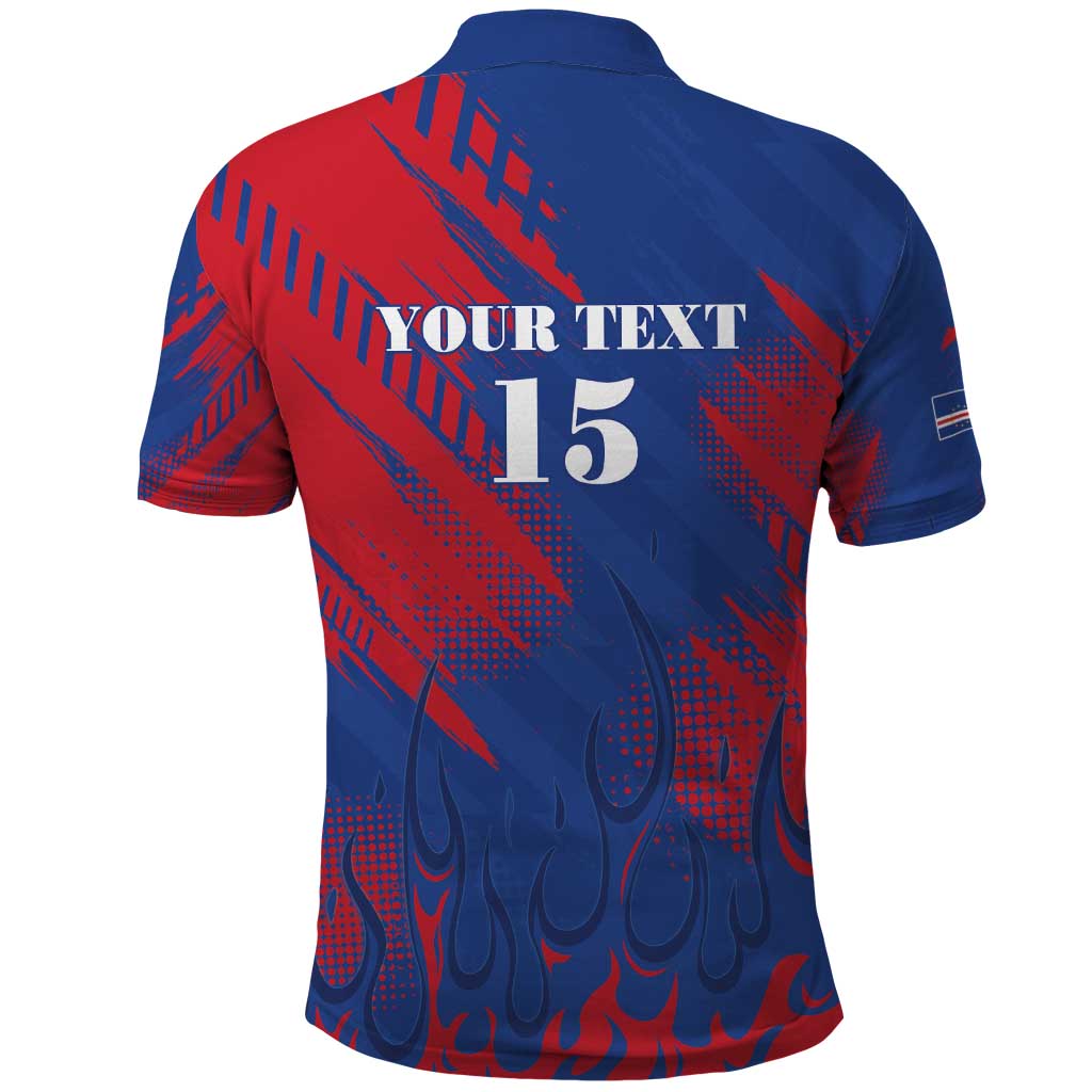 Custom Cape Verde Football Polo Shirt Blue Sharks - Pride of the Islands - African Pride
