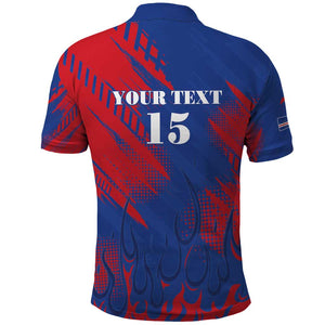 Custom Cape Verde Football Polo Shirt Blue Sharks - Pride of the Islands - African Pride