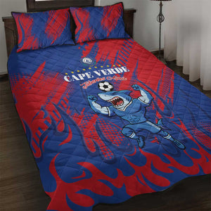 Cape Verde Football Quilt Bed Set Blue Sharks - Pride of the Islands - African Pride