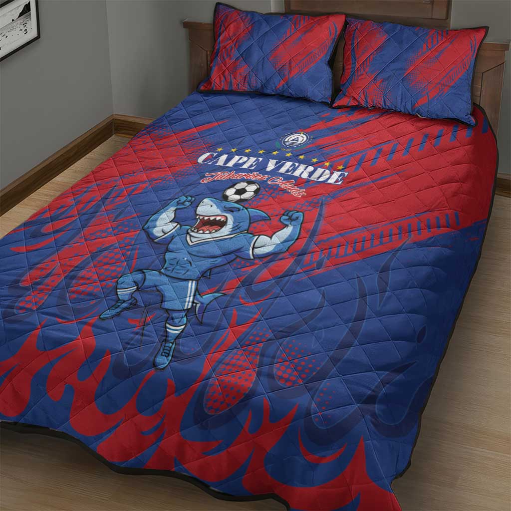Cape Verde Football Quilt Bed Set Blue Sharks - Pride of the Islands - African Pride