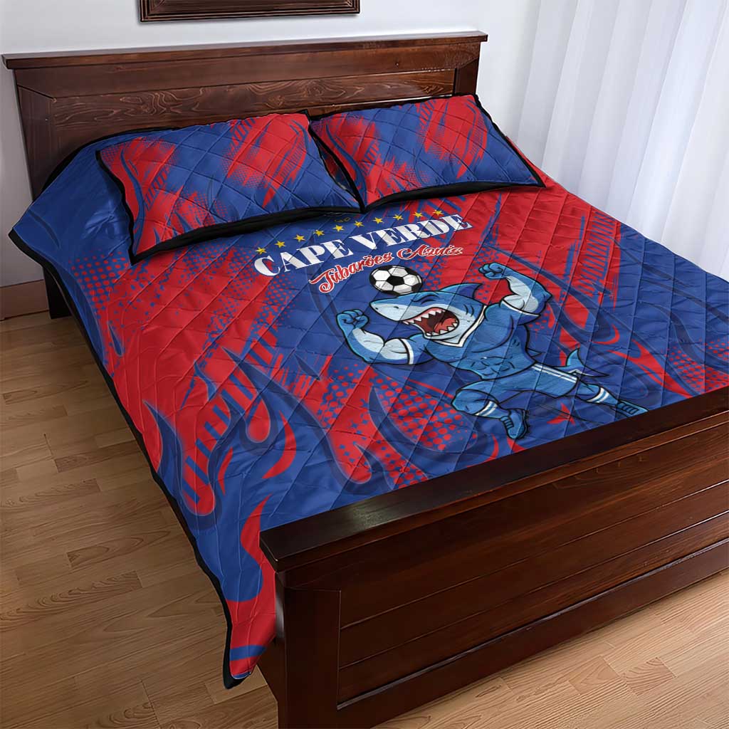 Cape Verde Football Quilt Bed Set Blue Sharks - Pride of the Islands - African Pride