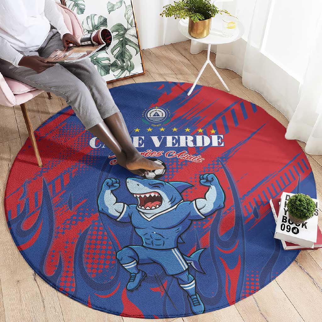 Cape Verde Football Round Carpet Blue Sharks - Pride of the Islands - African Pride
