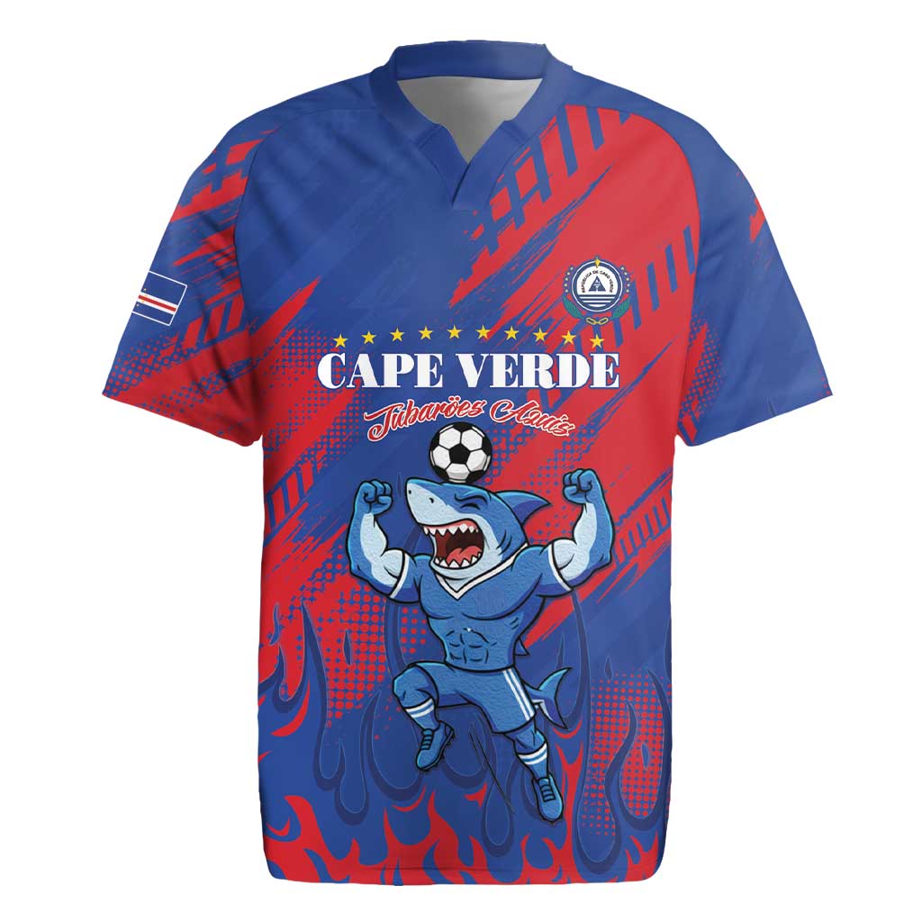 Custom Cape Verde Football Rugby Jersey Blue Sharks - Pride of the Islands - African Pride