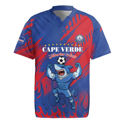 Custom Cape Verde Football Rugby Jersey Blue Sharks - Pride of the Islands - African Pride