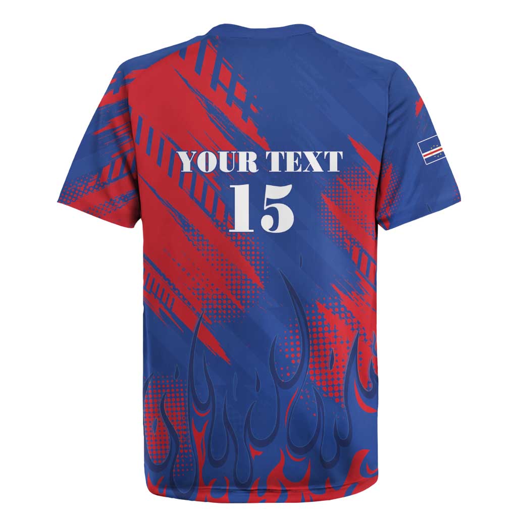 Custom Cape Verde Football Rugby Jersey Blue Sharks - Pride of the Islands - African Pride