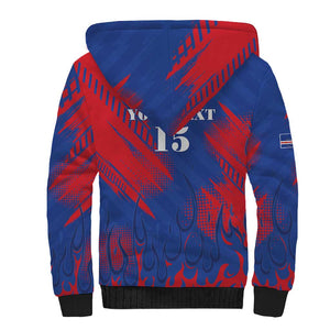 Custom Cape Verde Football Sherpa Hoodie Blue Sharks - Pride of the Islands - African Pride