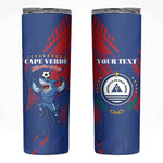 Custom Cape Verde Football Skinny Tumbler Blue Sharks - Pride of the Islands - African Pride