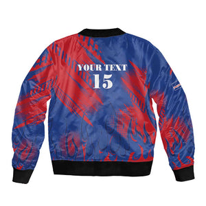 Custom Cape Verde Football Sleeve Zip Bomber Jacket Blue Sharks - Pride of the Islands - African Pride