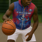 Custom Cape Verde Football Sleeveless Zip Hoodie Blue Sharks - Pride of the Islands - African Pride
